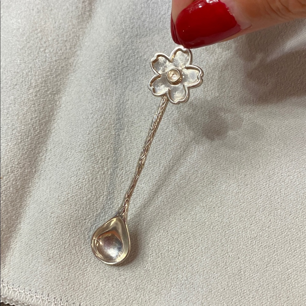 Sterling Silver Flower Pendant Spoon Charm